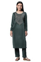 Aurelia Women's Polyester Solid Regular Kurta Set