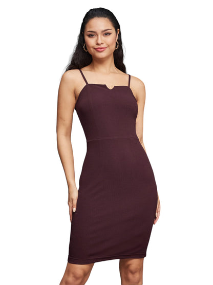 Miss Chase Womens Square Neck Sleeveless Dress (MCSS25D93-11-289-06, Dark Purple, XL)