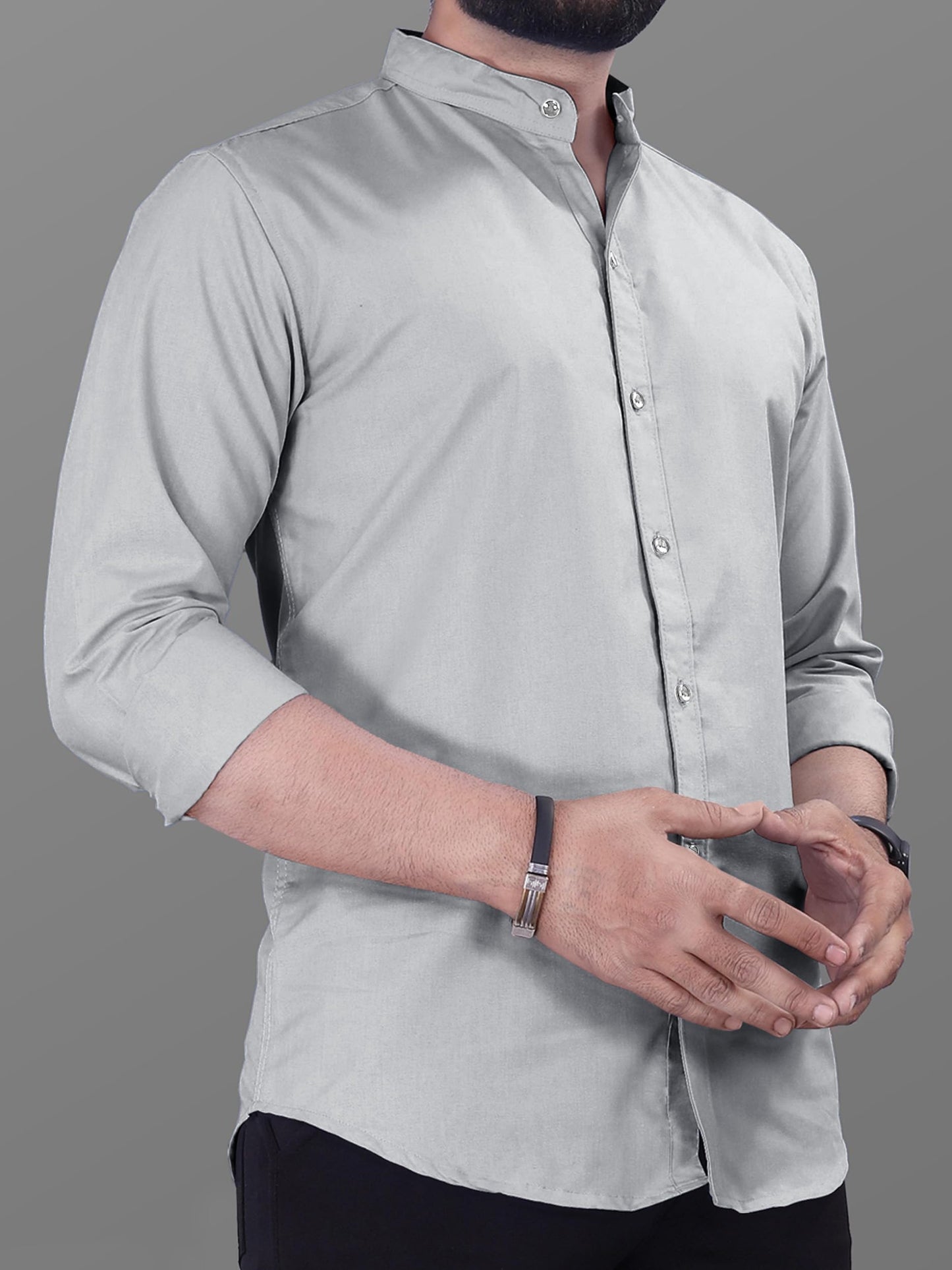 Noble Monk MenS Regular Fit Formal Shirt |Full Sleeve MenS Shirt Cement Grey