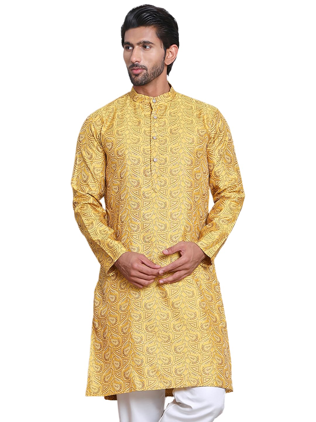 Jompers Mens Silk Blend Straight Kurta