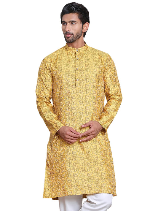 Jompers Mens Silk Blend Straight Kurta