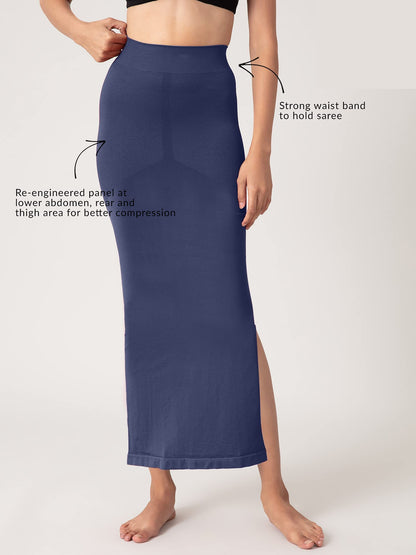 NYKD Seamless Spandex Saree Shapewear for Women PetticoatPeticote Saree Shapewear, NYSH01, Blue(Peacoat Navy)