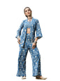 Stylum Womens Ikat Printed Katha Cotton Kurti Pant Set