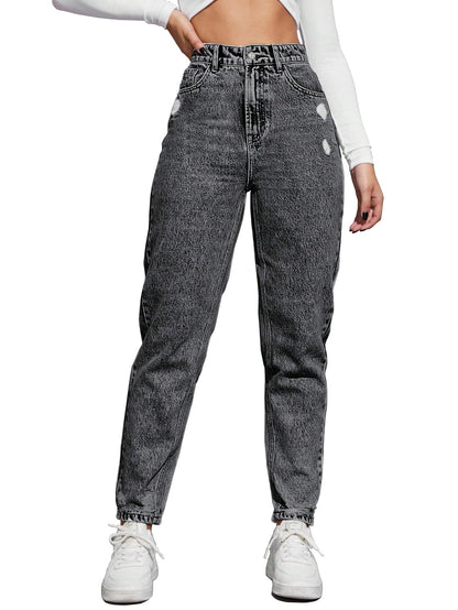 AVANOVA Black Womens High Rise Cotton Ankle Length Jeans for Women Jeans II Denim Cotton Jeans Pant for Women II Cotton Pant II