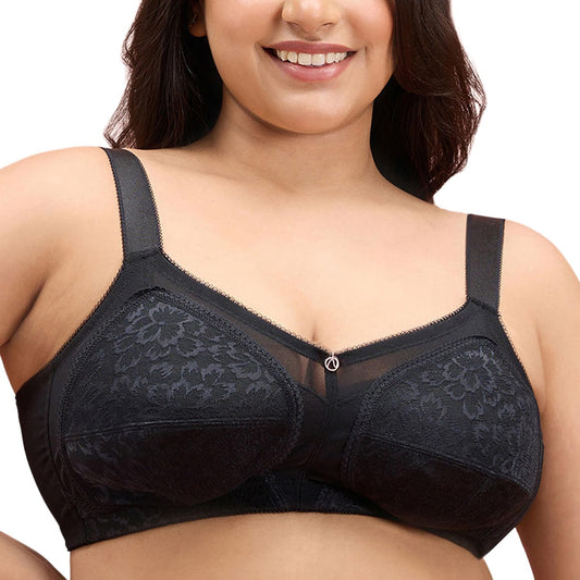 Nykd (Nyb033 Nylon Blend Non Padded & Non Wired Laced Bra For Women | Full Coverage Bra With Ultimate No Bulge, High Support & S