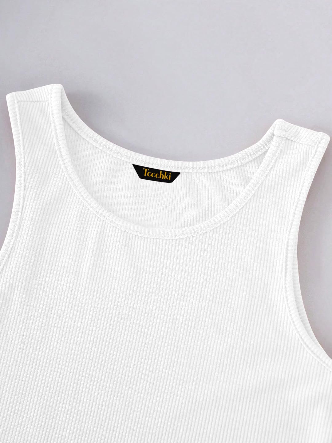 Toochki Tops for Woman | Spandex Top | Crop | Short | Western | for Jeans | Sleeveless | Stretchable | White