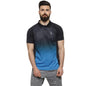 Campus Sutra Mens Black and Blue Ombre Dri-Fit Activewear T-Shirt Regular Fit for Casual Wear | Structured T-Shirt Crafted with
