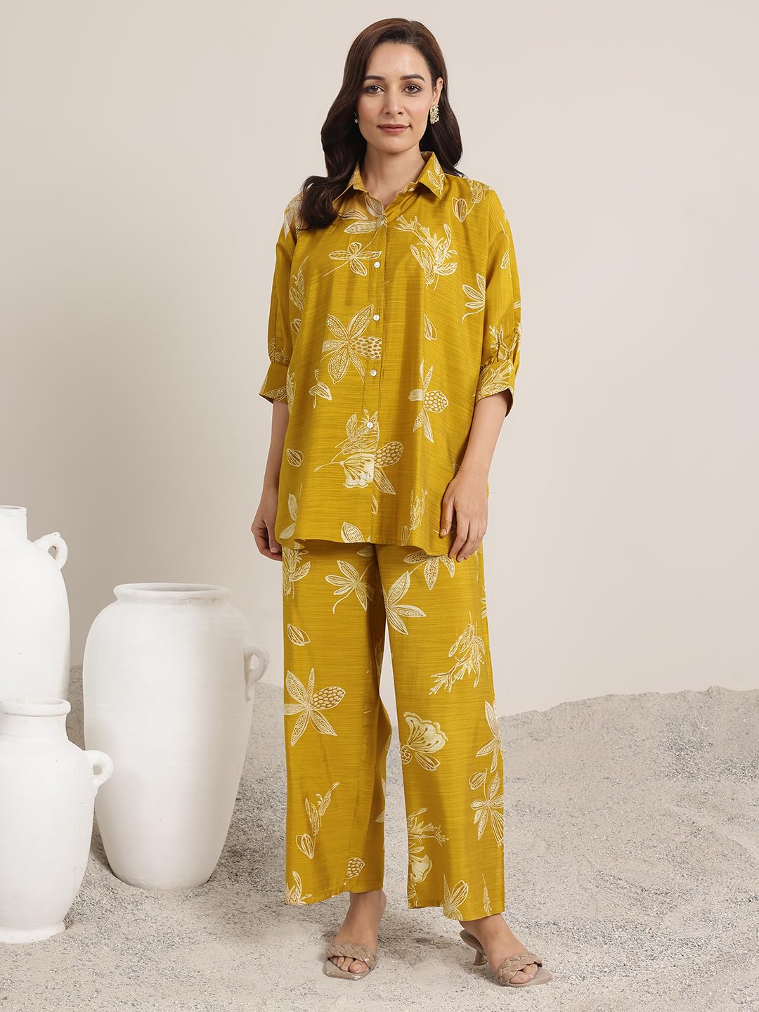 Libas WomenS Silk Blend Co-Ord Set (400233Oh