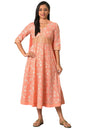 Orange Zari Embroidered Dress And Dupatta (Size: L)-24Auas13927-506415
