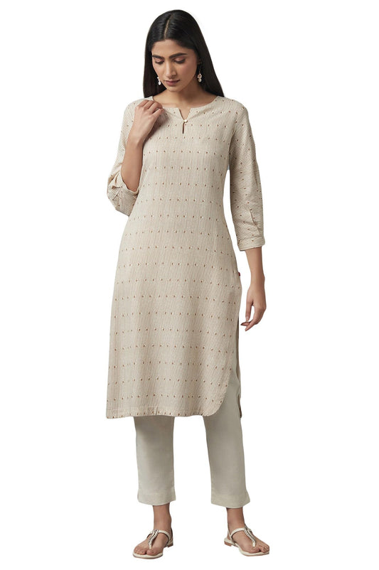 W for Woman Women Viscose Stripe Print Kurta
