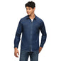 Pepe Jeans Men Cotton Solid Regular Fit Shirt (Pm308345Ca0_Dark Wash_Mid Indigo Blue, Xl