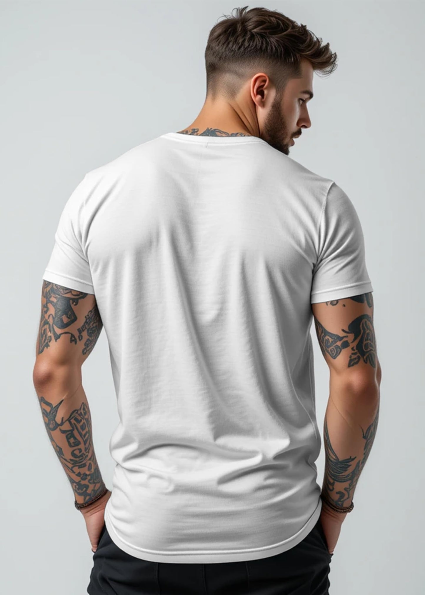Peppyzone Mens Regular Fit T-Shirt (PZ-GYM133_White3