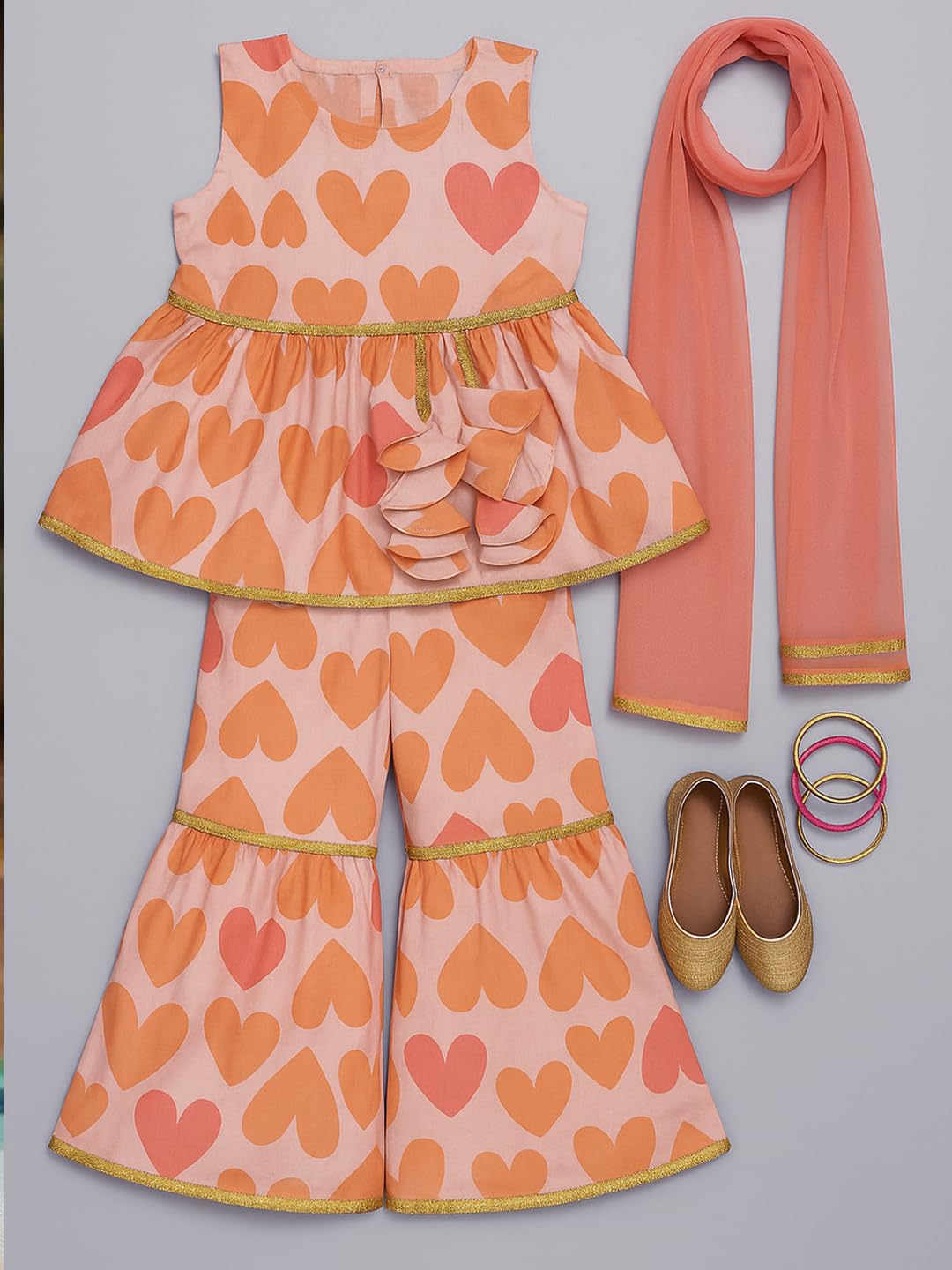 A.T.U.N. (ALL THINGS UBER NICE) Girls Kurti, Sharara and Dupatta Set | Comfortable Ethnic Wear Clothing Set