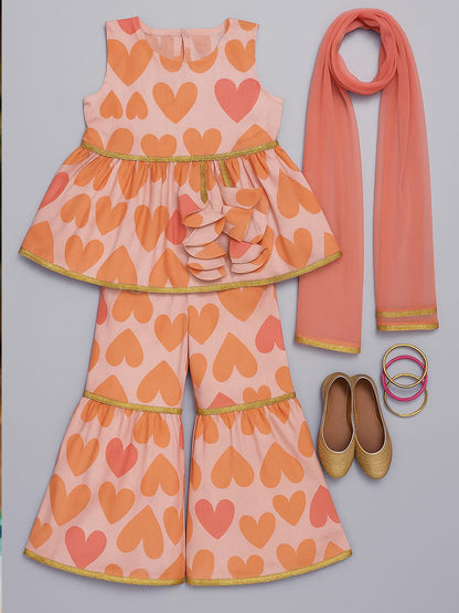 A.T.U.N. (ALL THINGS UBER NICE) Girls Kurti, Sharara and Dupatta Set | Comfortable Ethnic Wear Clothing Set