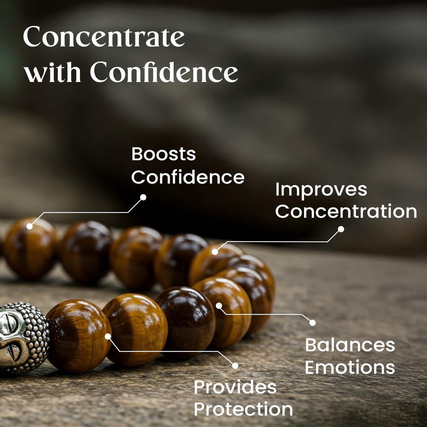 Astrotalk Tiger Eye Bracelet | Healing Crystal for Confidence & Protection | Natural Tiger Eye Stone | Crystal Bracelet for Women & Men | Certificate of Authenticity