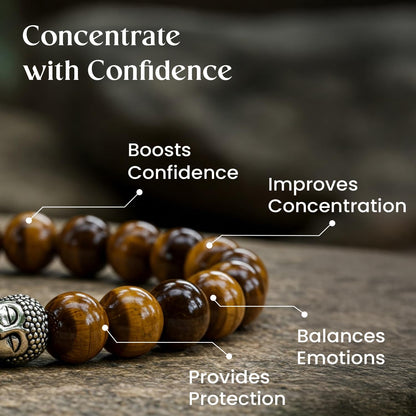 Astrotalk Tiger Eye Bracelet | Healing Crystal for Confidence & Protection | Natural Tiger Eye Stone | Crystal Bracelet for Women & Men | Certificate of Authenticity