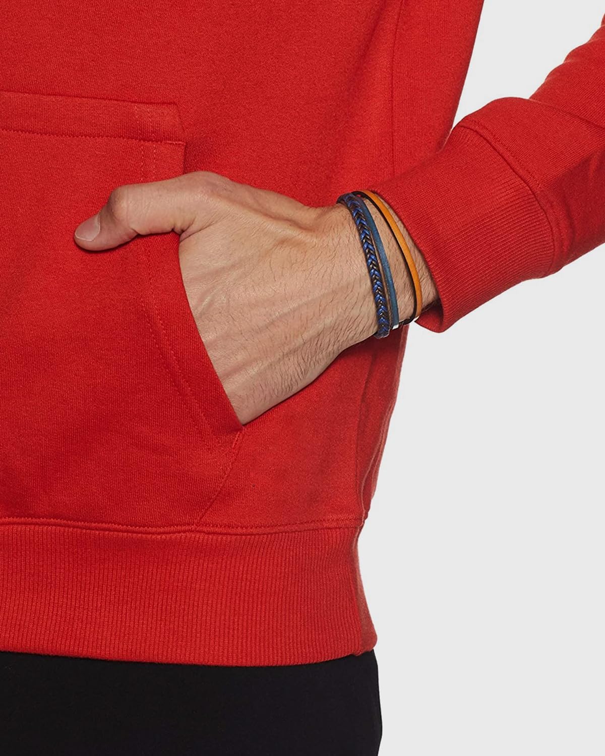 ADRO Men's Cotton Blend Neck Hooded Sweatshirt (H24-FTR-RD_Red