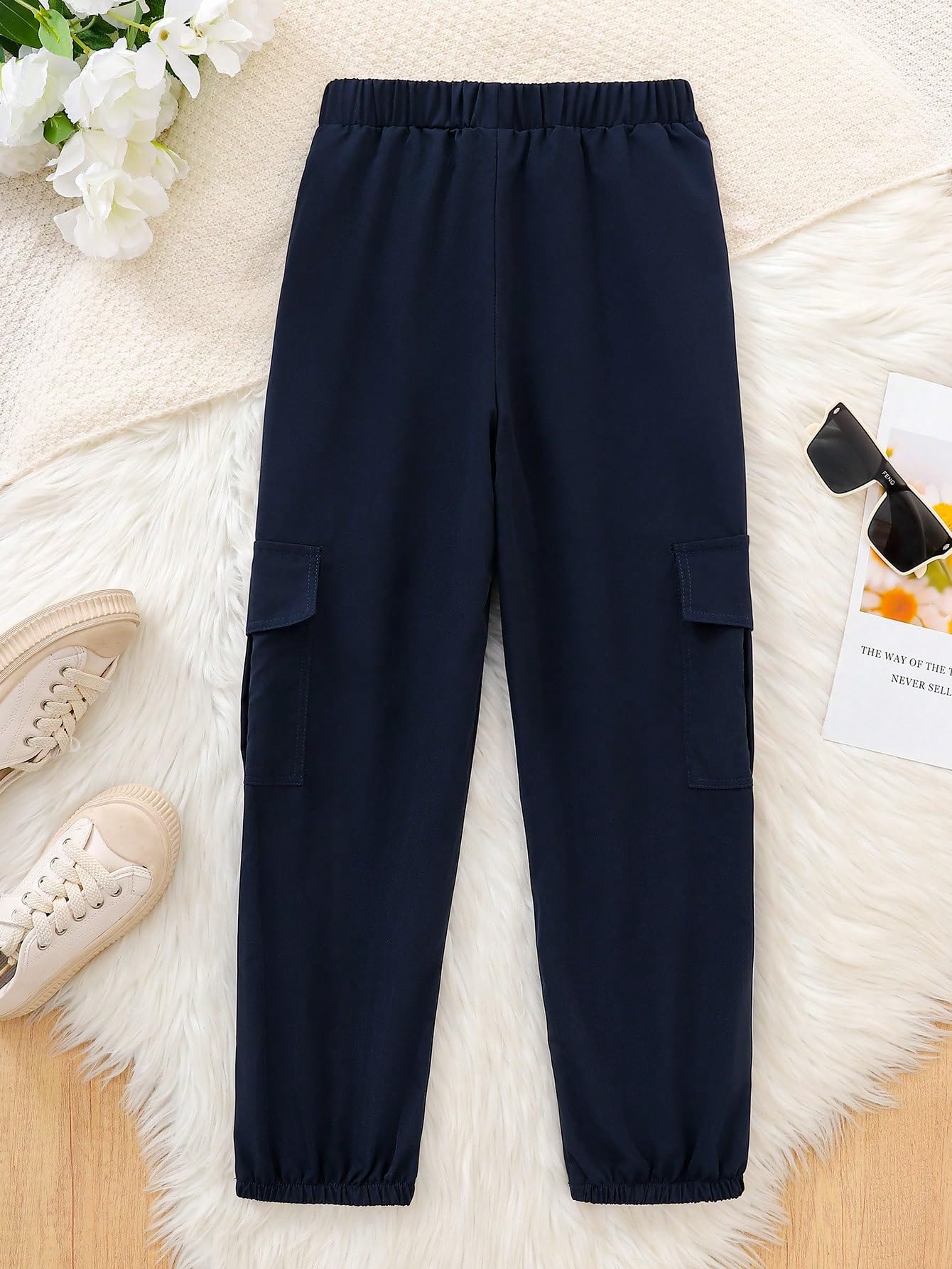 TAGAS Girls Regular Cargo Pant ||Relaxed Trouser Joggers for Girls ||(GC-40) Navy