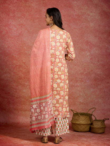 Libas WomenS Pure Cotton Kurta Sets (34797_Peach