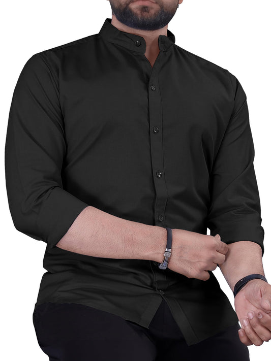 Noble Monk MenS Regular Fit Formal Shirt |Full Sleeve MenS Shirt Black