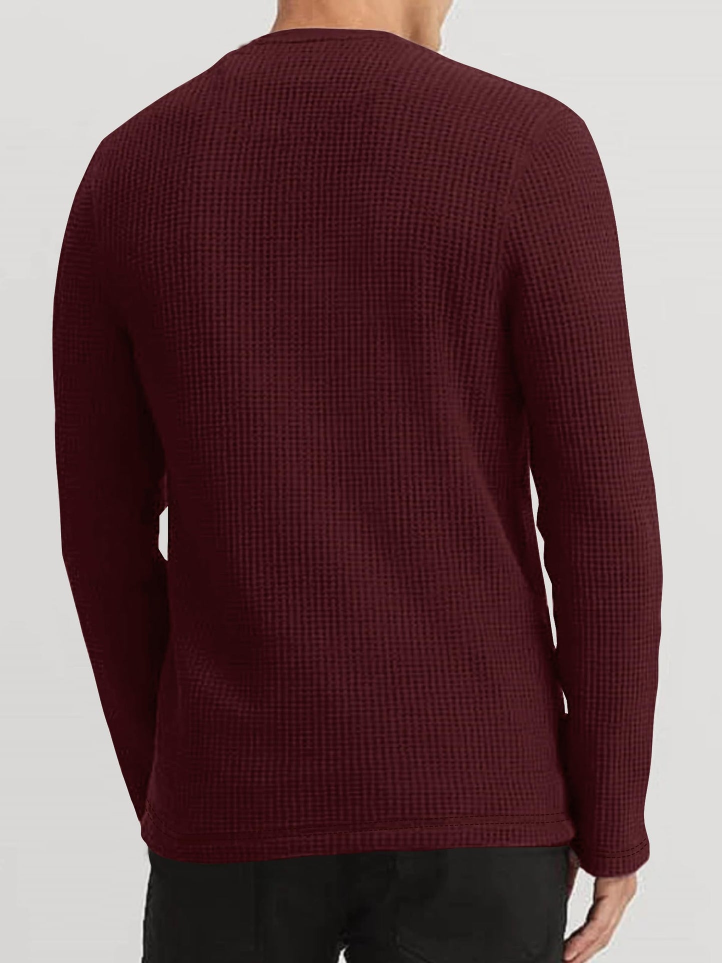 Noble Monk MenS Round Neck T Shirt |Full Sleeves |Solid Pattern | Casual T-Shirt For Men Wine Red