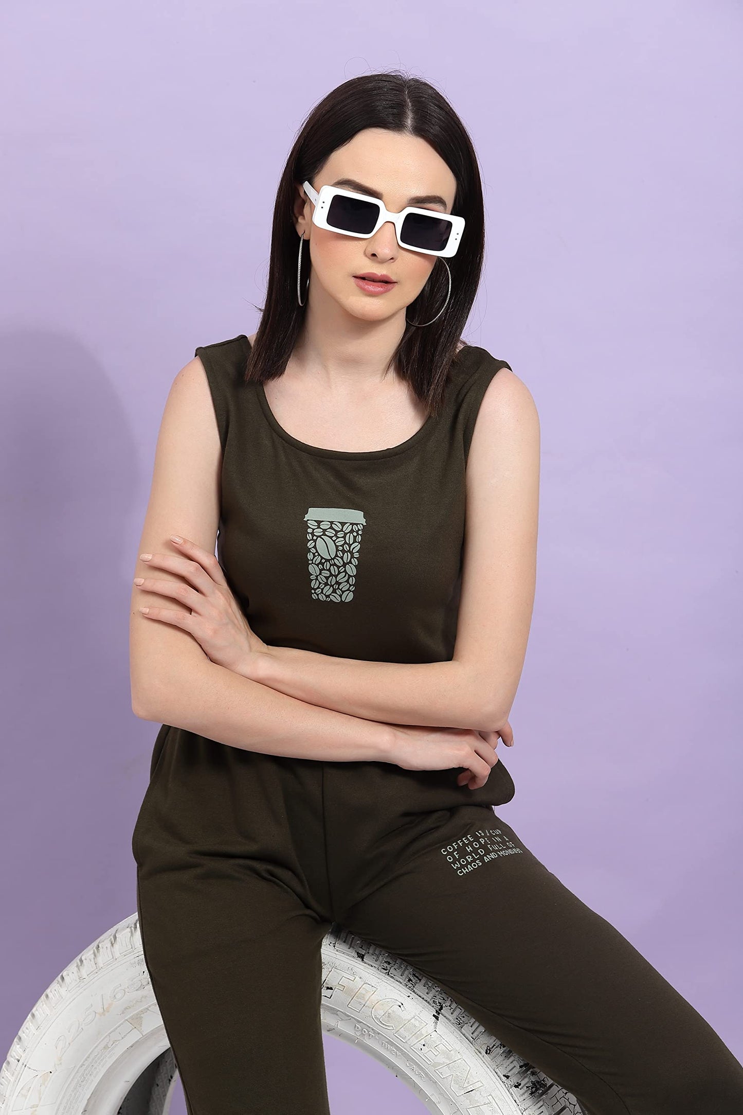 Rigo Printed Waffle Knit Tie & Dye Top And Shorts Co-Ord Set For Women | Half Sleeves & Sleeveless Co-Ords Set For Women | Styli