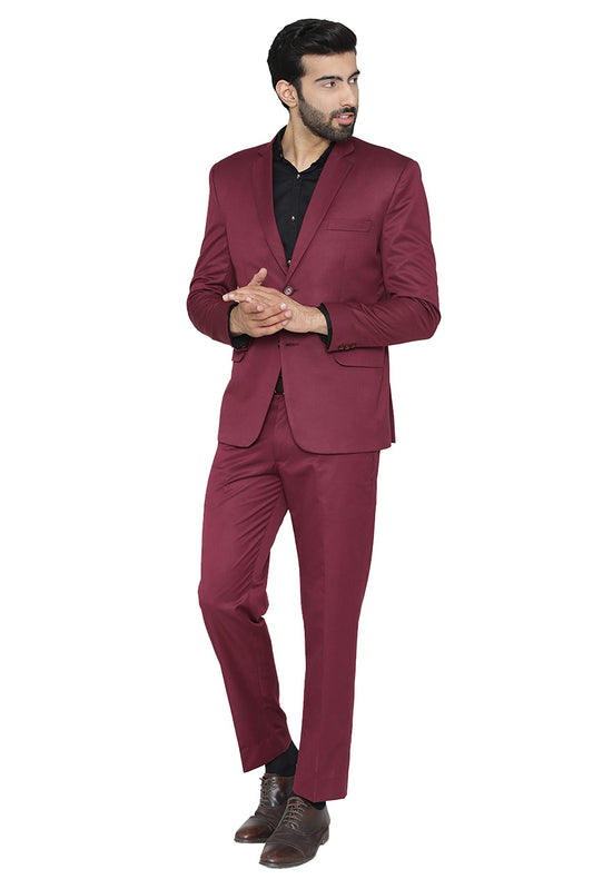 WINTAGE Mens Polyester Cotton and Evening 2 Pc Suit : Purple