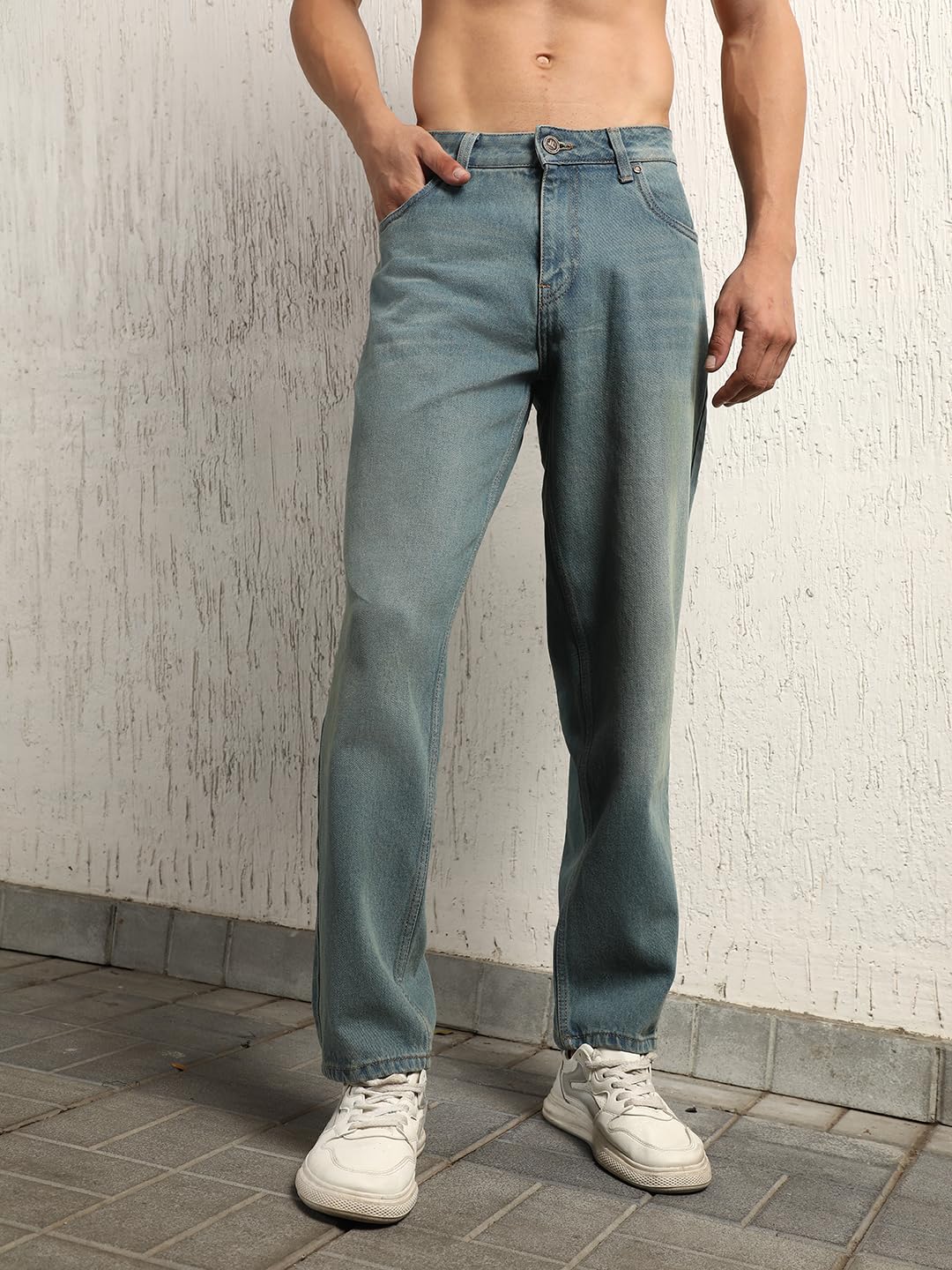 Hubberholme Men Summer Cotton Tapered Fit Mid-Rise Jeans