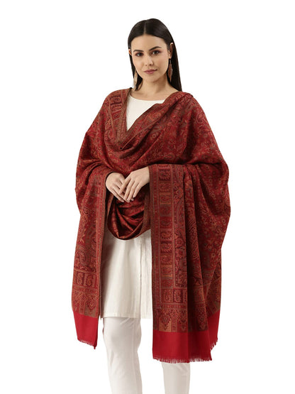Pashmoda Women Dil-kash Kashmiri Royal Paisley Design Jamawar Shawl (Size: 101 X 203 Cms)