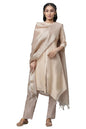 Aurelia Women'S Beige Striped Banarasi Dupatta (Size: Free Size)-Ast80067-704221