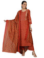 Libas WomenS Cotton Kurta Set (27404_Rust
