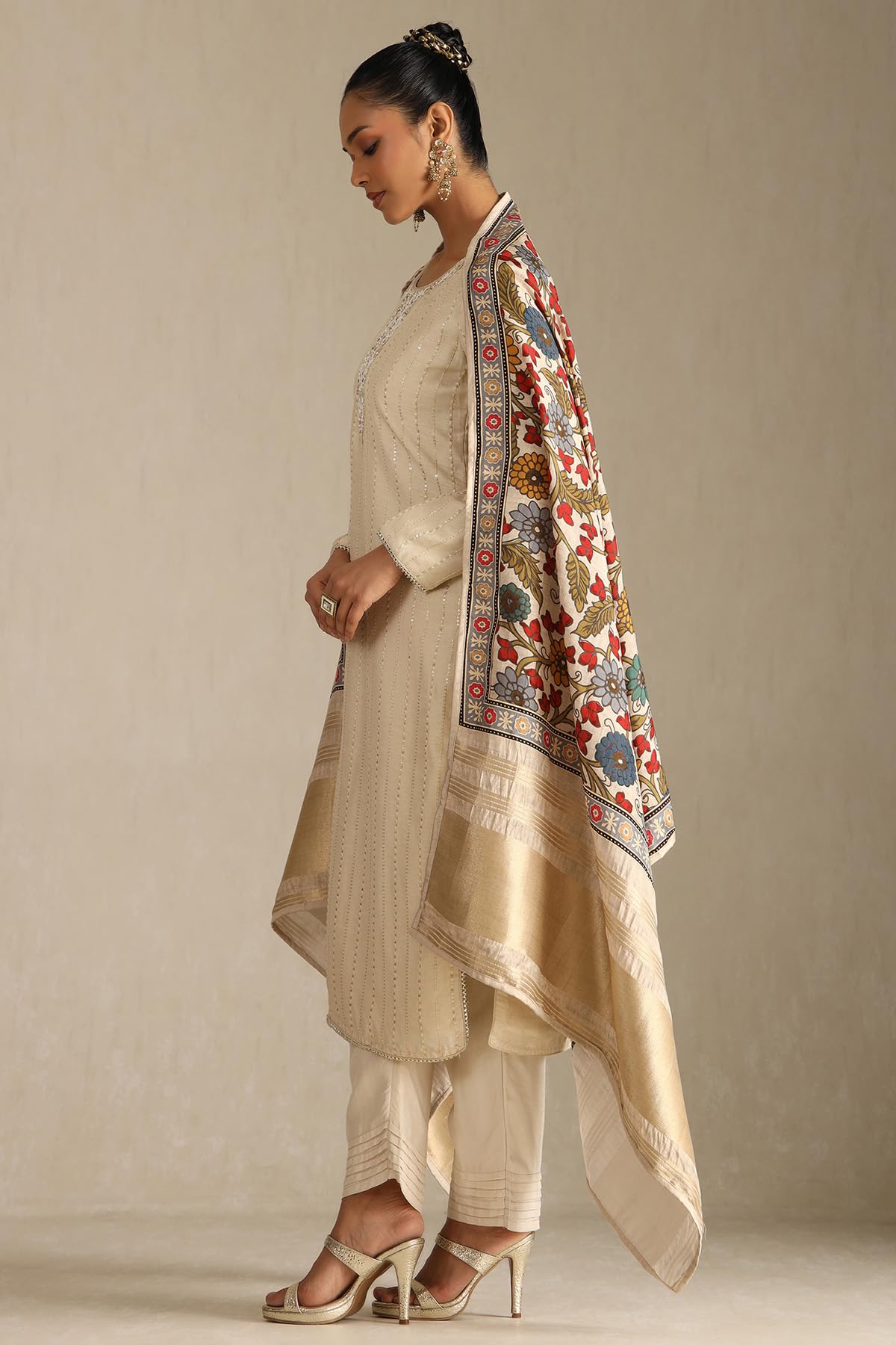 Soch Womens Viscose Blend Salwar Suit Set (EWS5CD21938_Beige