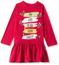 T2F Girls Cotton A-Line Knee-Length Casual Dress (GLS-DRZ-05_Fusia