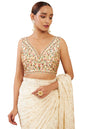 Soch Beige Art Silk Blouse With Embroidery