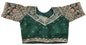 Pujia Mills WomenS Ethnic Wear Golden Codding With Multi Embroidery Sequence Work Sweetheart Neck Half Sleeve Readymade Bridal