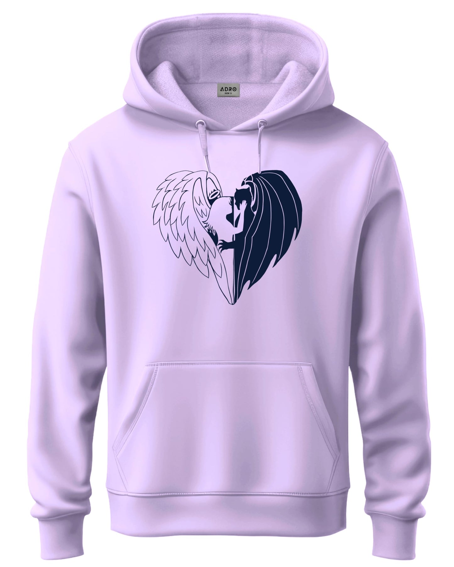 ADRO Men's Cotton Neck Hooded Sweatshirt (H24-DEVI-PU_Lavendar