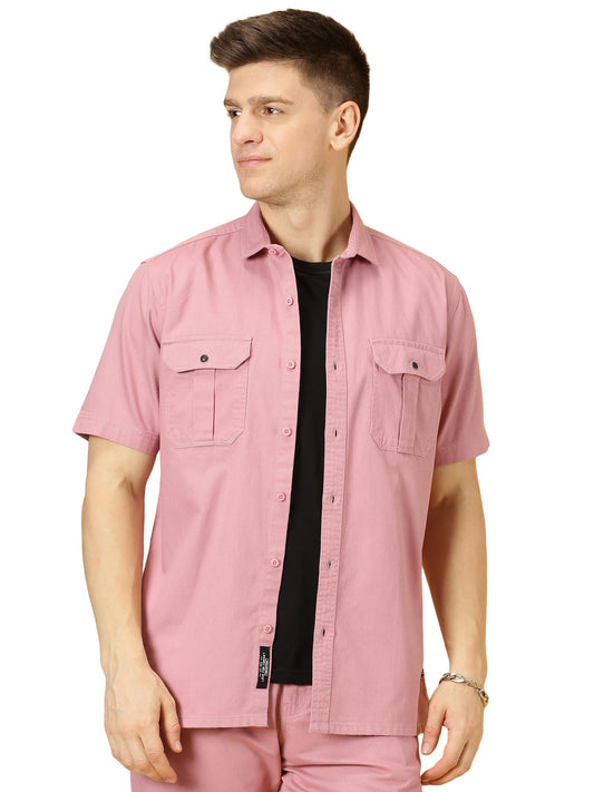 Thomas Scott Mens | Half Sleeve | Double Pockets | Solid | Regular Fit Plus Size | 100% Cotton | Spread Collar | Casual Shirts (