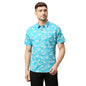 Thomas Scott Mens Printed Slim Fit 100% Cotton Casual Shirt with Spread Collar and Half Sleeve