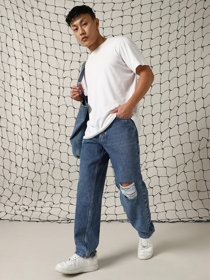 Hubberholme Men Cotton Washed Relaxed Fit Mid-Rise Jeans
