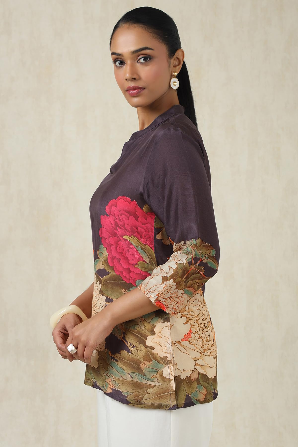 Soch Womens Botanical Regular Fit Tunic (FWS5TU30263_Earth