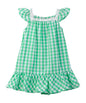 Y/d check lace detail dress Green
