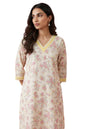 Aurelia WomenS Cream Floral Printed Rayon Straight Kurta With Lace - (A16653-510807-Xl)
