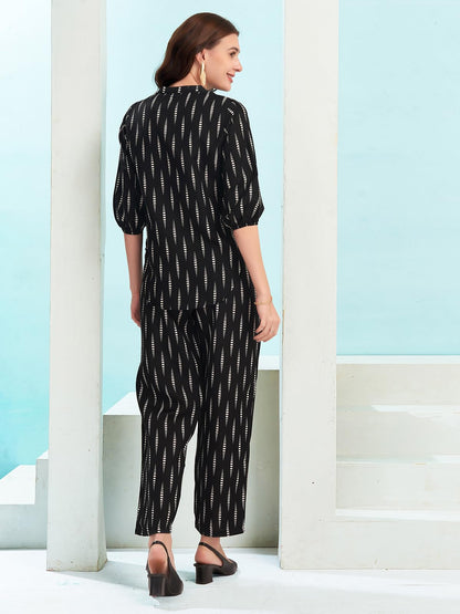Selvia Co-ords Set for Women|Cotton Blend Top & Trouser Set|Ethnic Co-ords Set for Women|Printed Two Piece Co-ord Set Co-ords Se