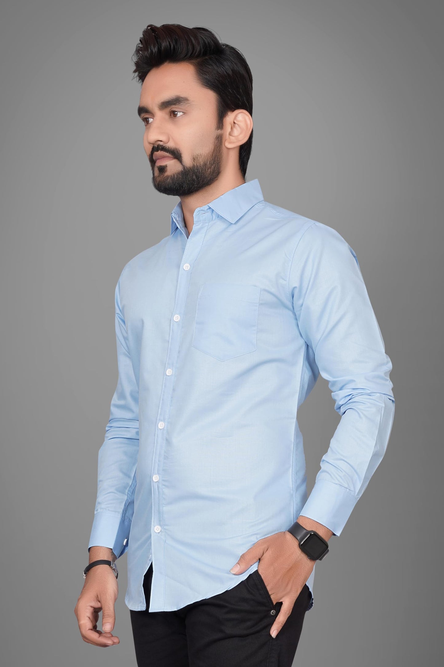 Besix Full Sleeve Blue Formal Shirt For Men Cotton Regular Fit Casual - Pure Premium Branded Shirts For Men Formal Stylish Slim