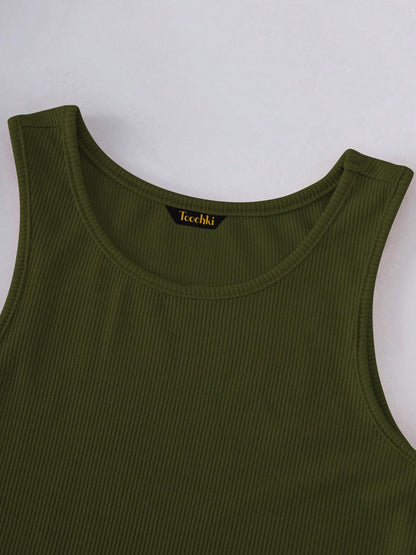 Toochki Tops for Woman | Spandex Top | Crop | Short | Western | for Jeans | Sleeveless | Stretchable | Olive