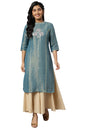 Aurelia Blue Embellished Zari Sequin Kurta For Women