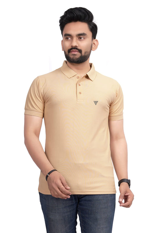 More & More MenS Solid Regular Fit Polo