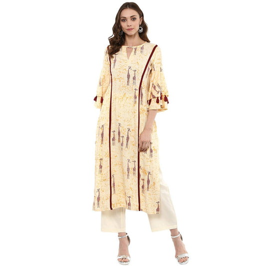 idaLia Solid Straight Kurta