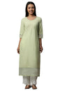 Aurelia Women'S Cotton Regular Kurta (24Fea14996_Green