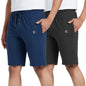 XYXX Mens Cotton Rich Shorts - Relaxed Fit Ace Loungewear with Antimicrobial Finish, Superior Stretch, Zippered Pockets